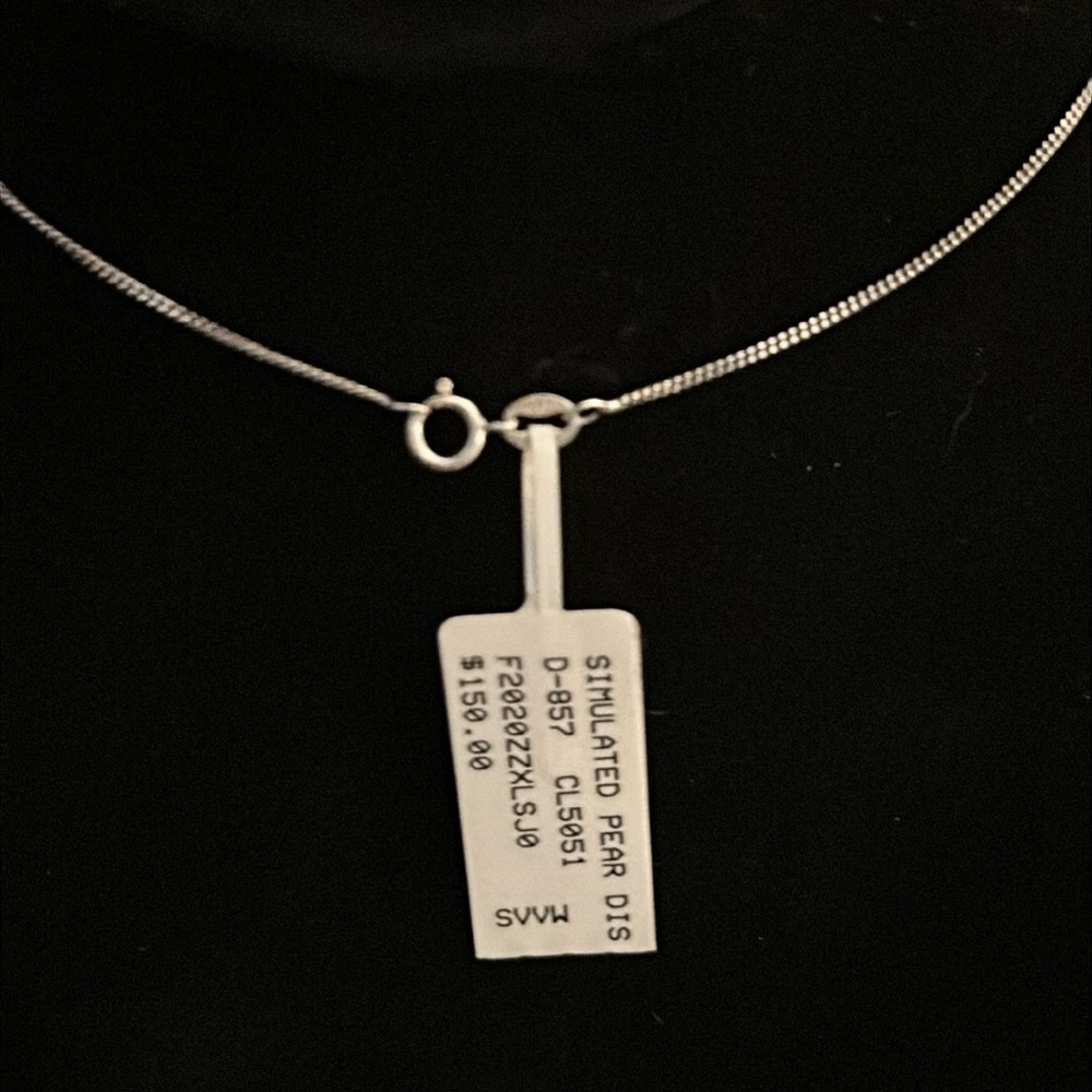 Simply Vera Vera Wang Sterling Silver Necklace with Pearl Pendant NWT - Picture 4 of 6